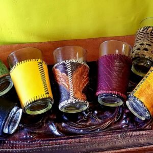 Handmade Leather Glass Covers